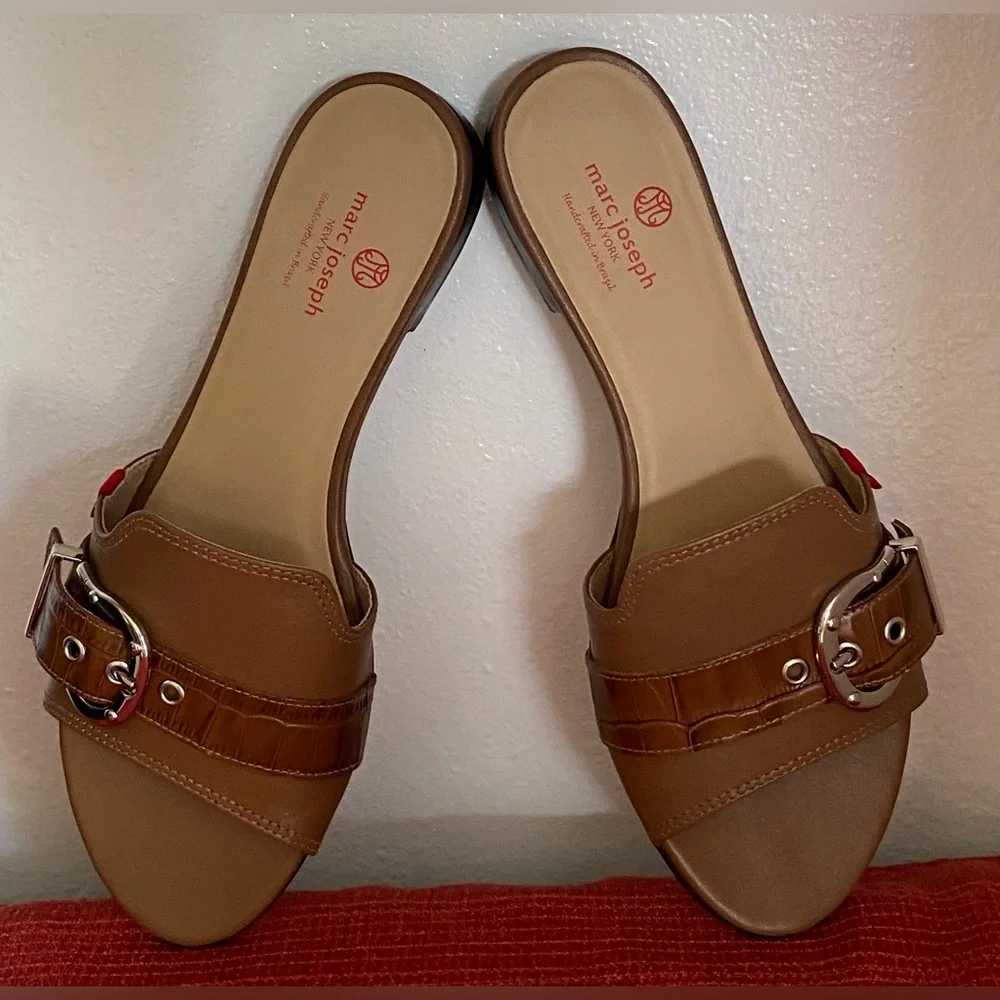 NWT..WOMENS MARC JOSEPH LEATHER SLIDE SANDALS - Picture 11 of 13